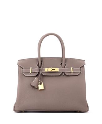 Birkin 30 Handbag Grey Togo with Gold Hardware