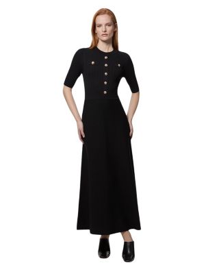 Karen Millen Rib Knit Military Trim Maxi Dress