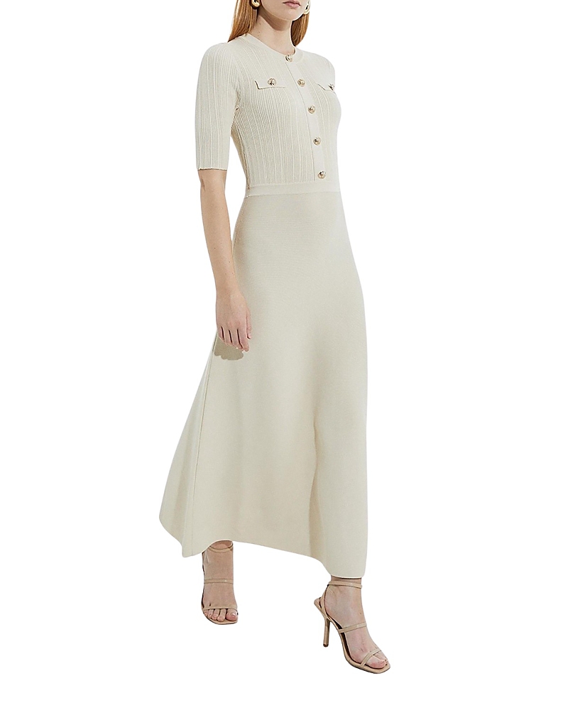 Karen Millen Rib Knit Military Trim Maxi Dress