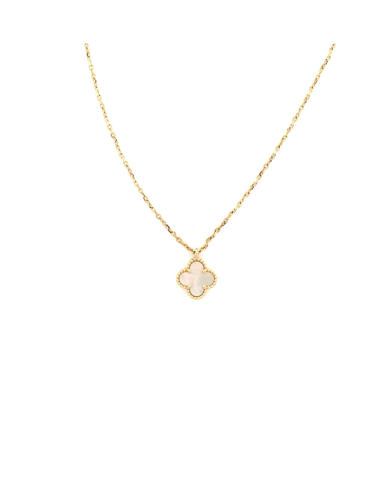 Pre-Owned Van Cleef & Arpels Sweet Alhambra Pendant Necklace 18K Gold and Mother of Pearl, 17.75