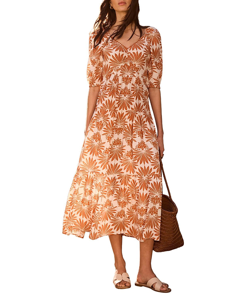 Mint Velvet Women's Floral V-neck Printed Midi Dress