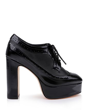 platform dress shoes for women DADAWEN Women's Lace-Up Wingtips Square Toe Oxfords Shoe Apricot US Size 5/Asia Size 35/22.5cm Perfect for Slimming Shldybc Women's Classic Summer Platforms