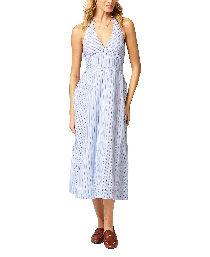 Central Park West Women's Ora Poplin Stripe Halter Dress