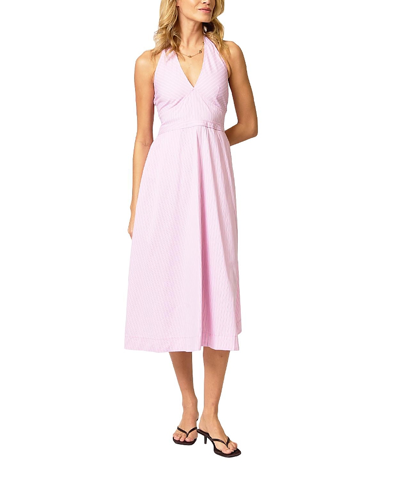 Central Park West Women's Ora Poplin Stripe Halter Dress