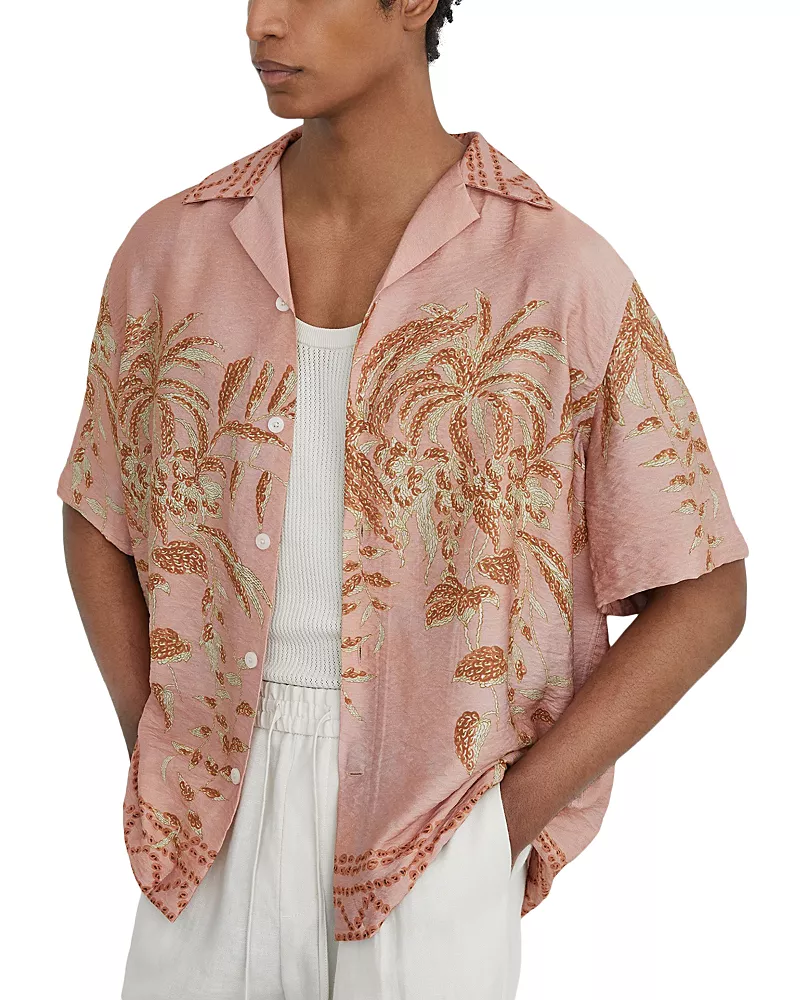 Reiss Camino Short Sleeve Pam Print Landscape Shirt