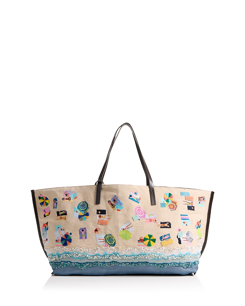Staud Christos Embroidered Large Beach Tote