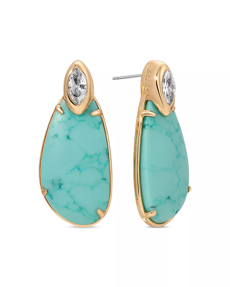 Ettika Majestic Cubic Zirconia & Stone Drop Earrings