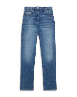 Aubrey High Rise Slim Straight Jeans in Mid Blue - thumbnail 9