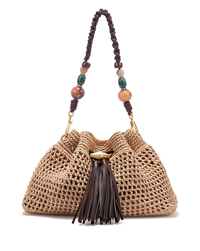 Jimmy Choo Cinch Raffia Shoulder Bag