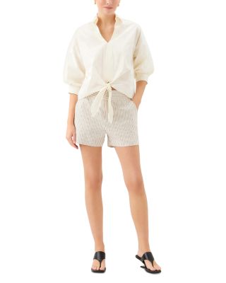 Jena Lantern Sleeve Tie Front Top