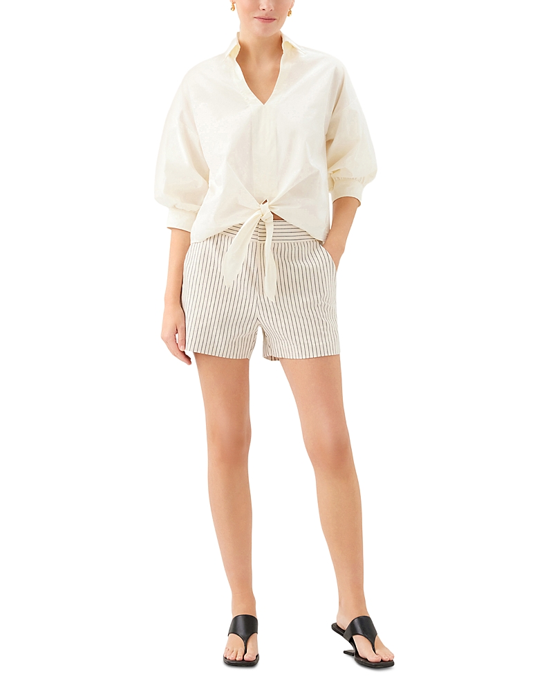 Fifteen Twenty Jena Lantern Sleeve Tie Front Top