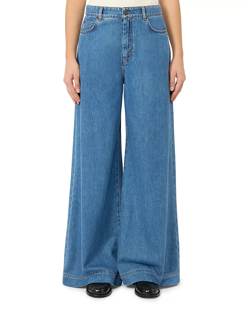 Weekend Max Mara Wkdvega Wide Leg Jeans in Navy