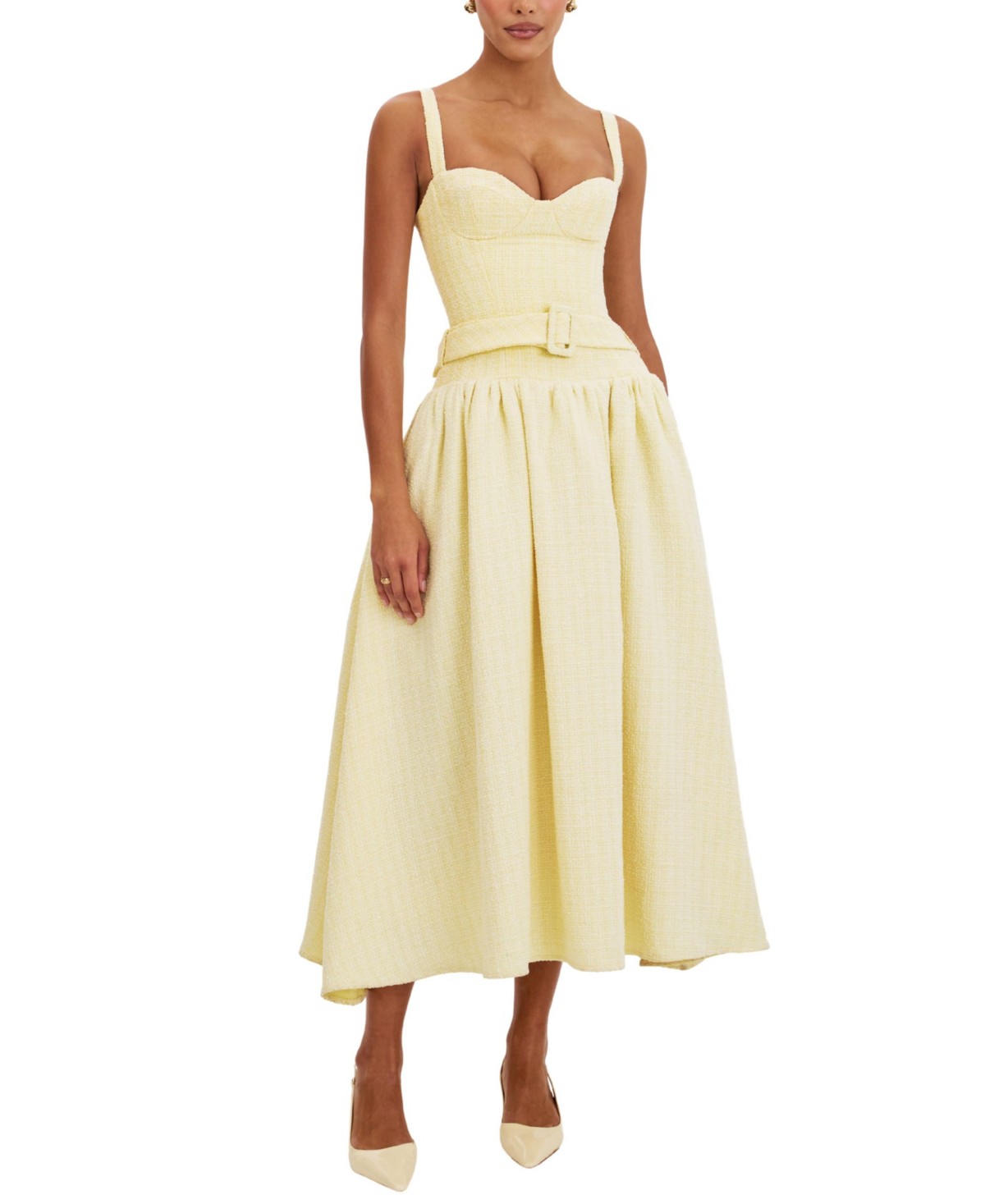 Tiana Sweetheart Belted Midi Dress