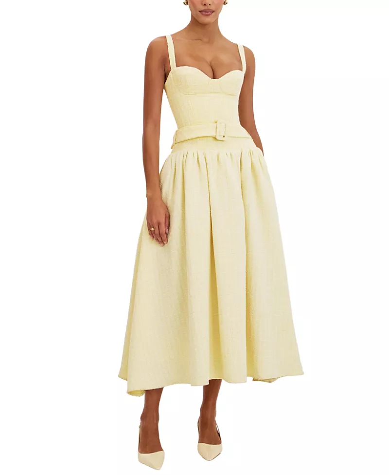 Miss Circle Tiana Sweetheart Belted Midi Dress