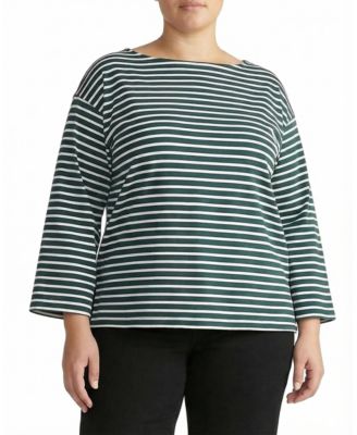 Universal Standard Women's Plus Size Montauk Breton Stripe Bell Sleeve Top