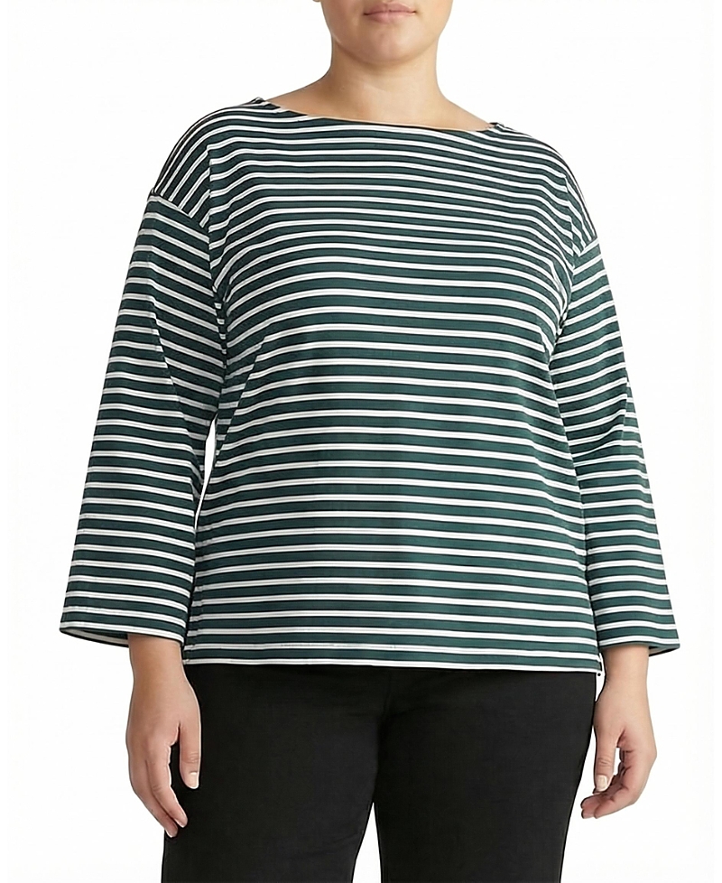 Universal Standard Women's Plus Size Montauk Breton Stripe Bell Sleeve Top