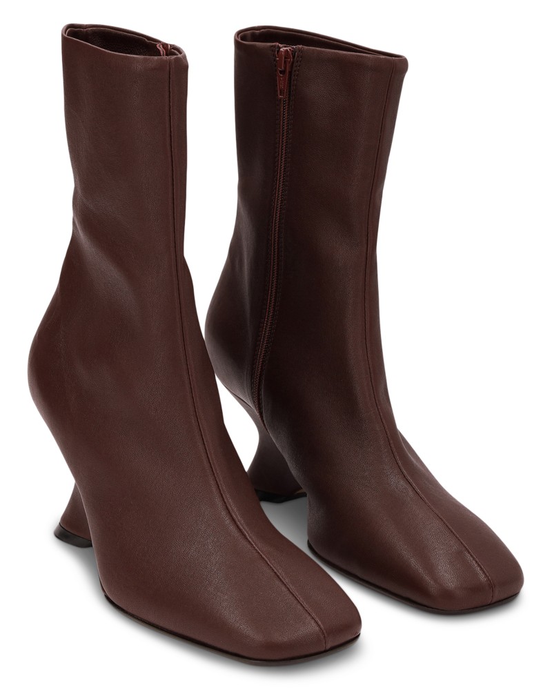 Dries Van Noten Women's High Heel Boots in Bordeaux