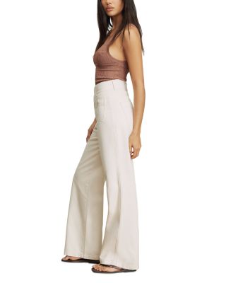 Taylor High Rise Wide Leg Jeans in Ecru - thumbnail 4