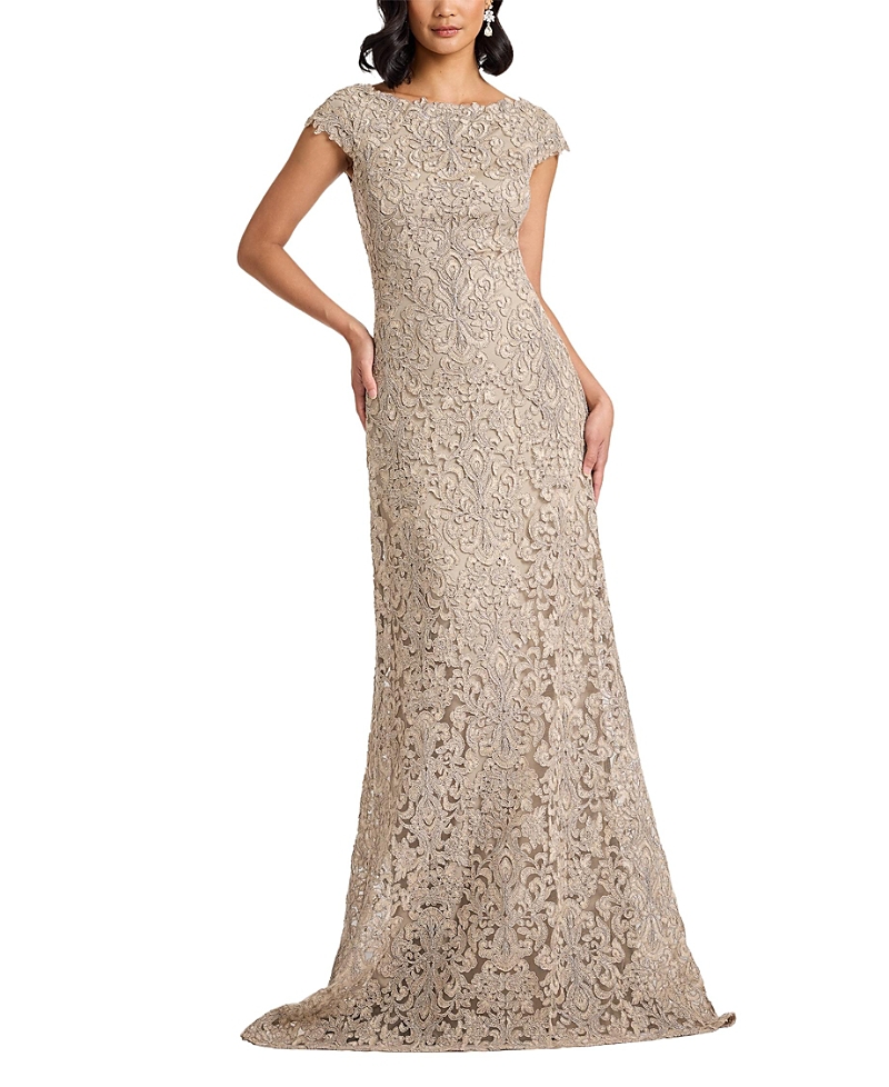Tadashi Shoji Hoyt Lotus Embroidered Tulle Gown