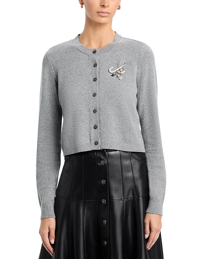 Cinq a Sept Allura Rhinestone Pin Cardigan