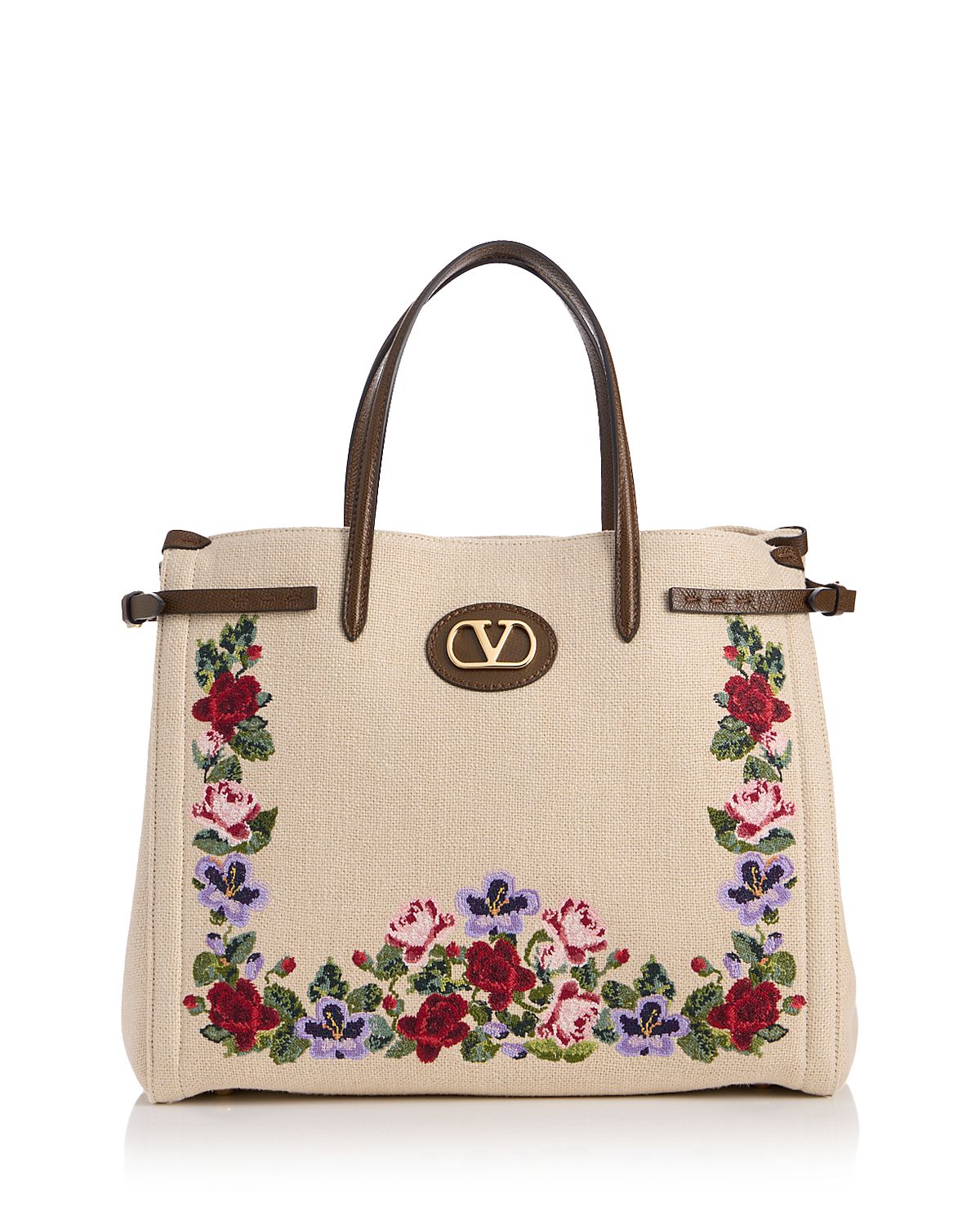 Valentino Garavani Antibes VLogo Medium Embroidered Tote
