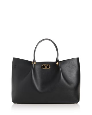 VLogo Large Soft Leather Tote