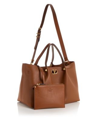 VLogo Large Soft Leather Tote