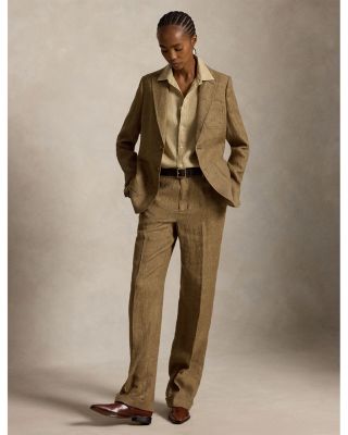 ralph lauren linen dress pants Ralph Lauren Silk-Linen Pleated Men Trousers