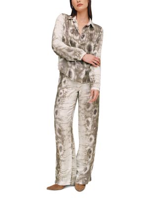 Clean Hidden Placket Shirt & Wide Leg Pants