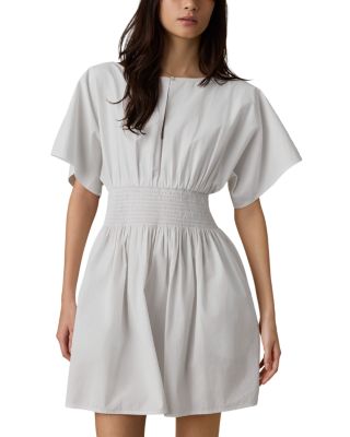 Faherty Coastal Poplin Elia Mini Smocked Dress