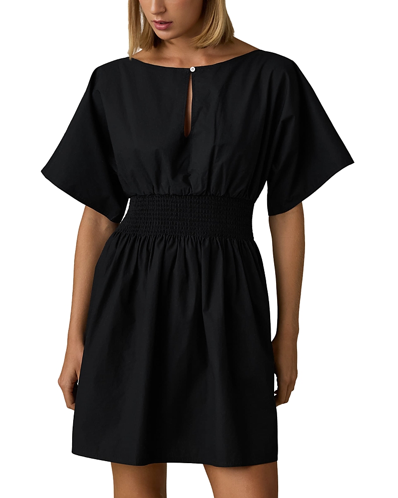 Faherty Coastal Poplin Elia Mini Smocked Dress