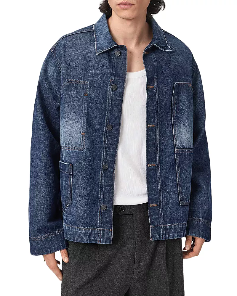 Allsaints Mukesh Denim Jacket in Dark Indigo