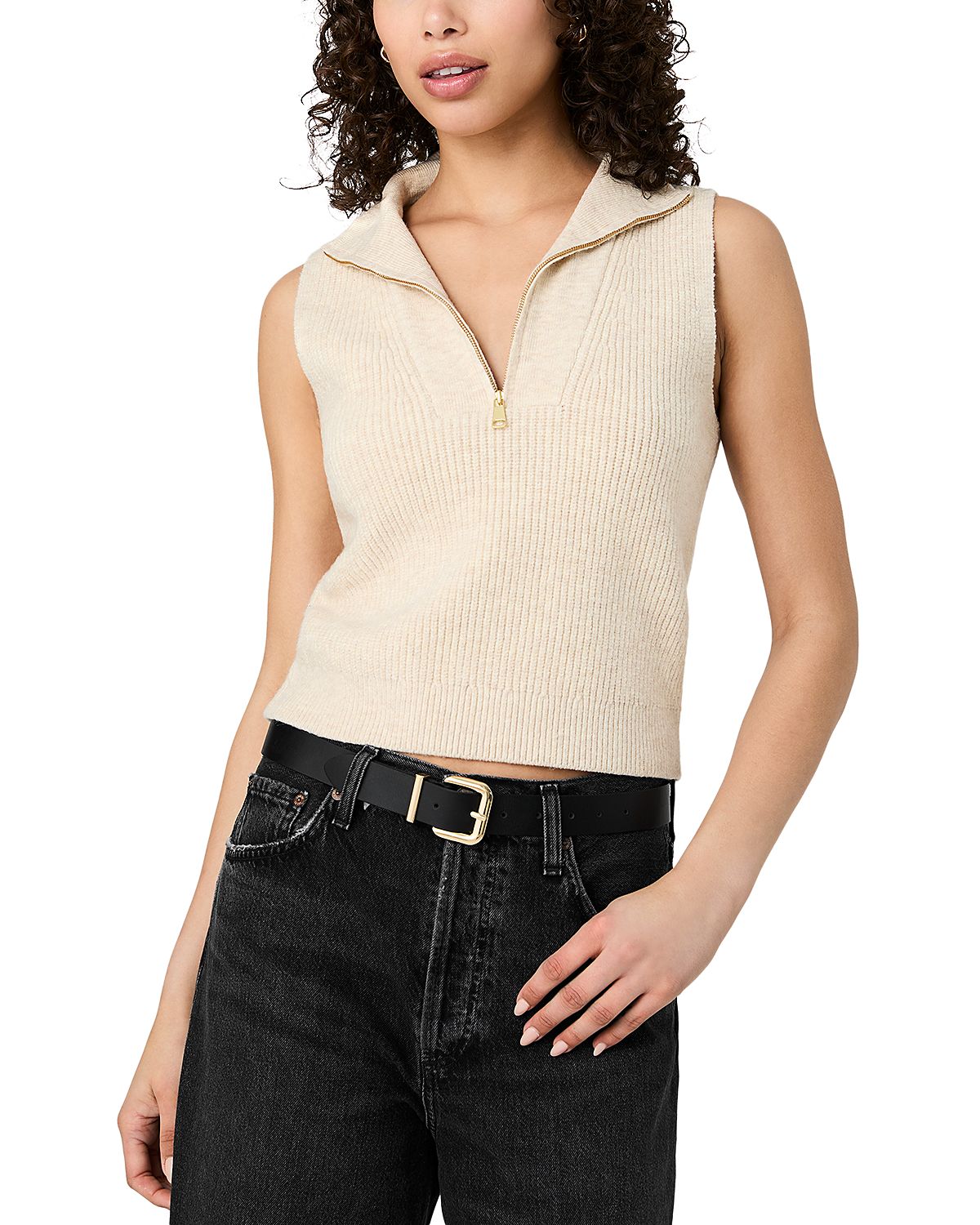 French Connection Marley Knit Half Zip Vest