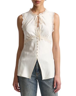 Satin Empire Waist Cutaway Top