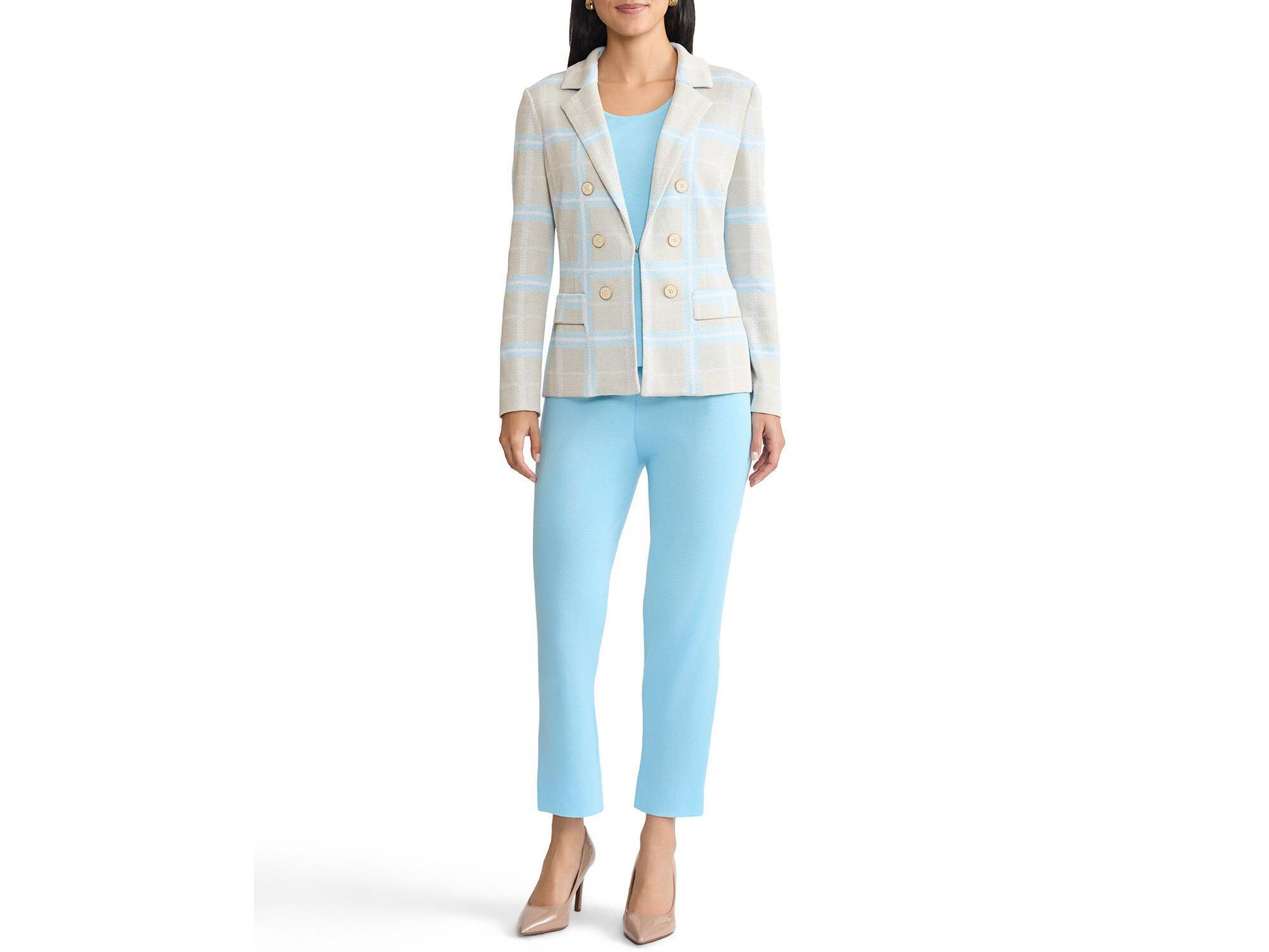 Plus Size Plaid Knit Blazer — Image 6