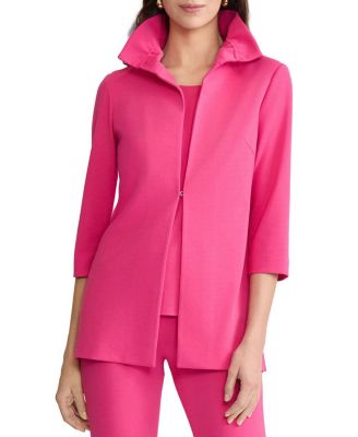 Ruffle Neck Deco Crepe Jacket