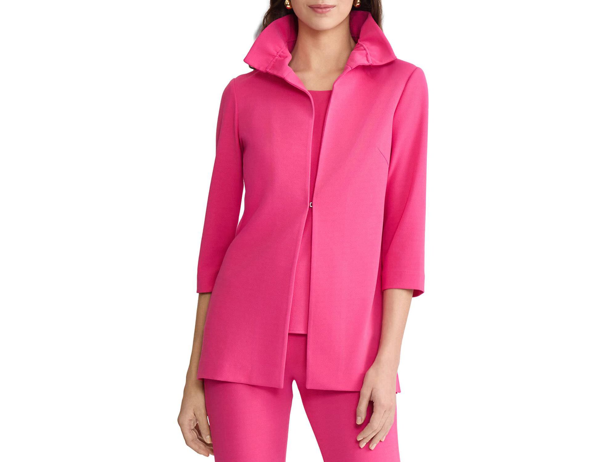 Ruffle Neck Deco Crepe Jacket - Image 1