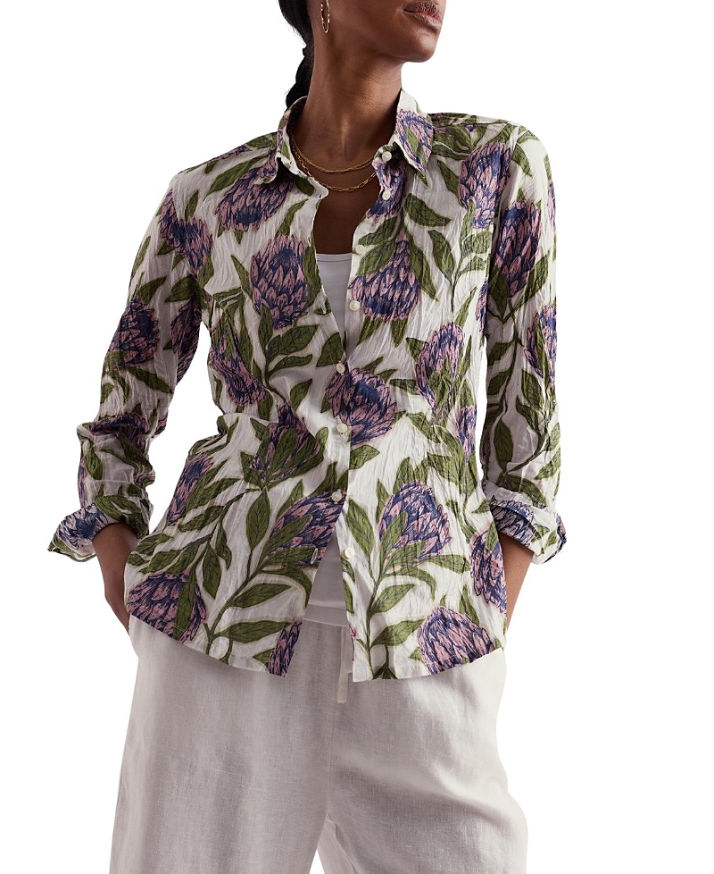 Seasalt Cornwall Larissa Crinkled Cotton 3/4 Sleeve Shirt