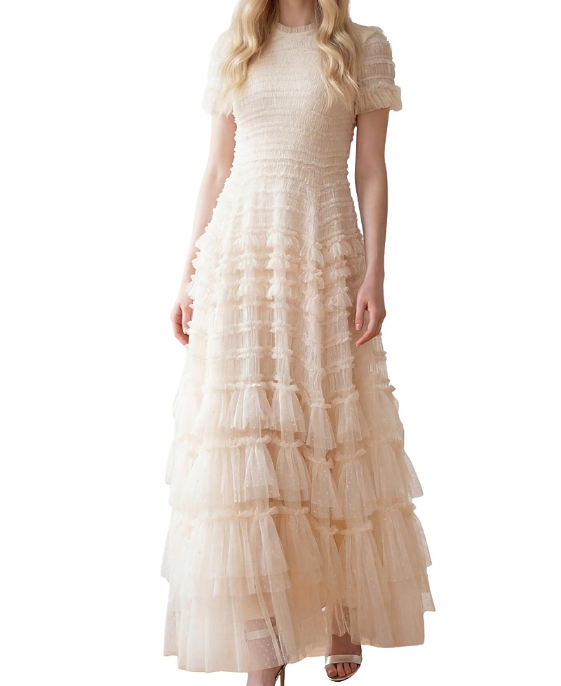 Needle & Thread Valentine Ruffle Maxi Gown