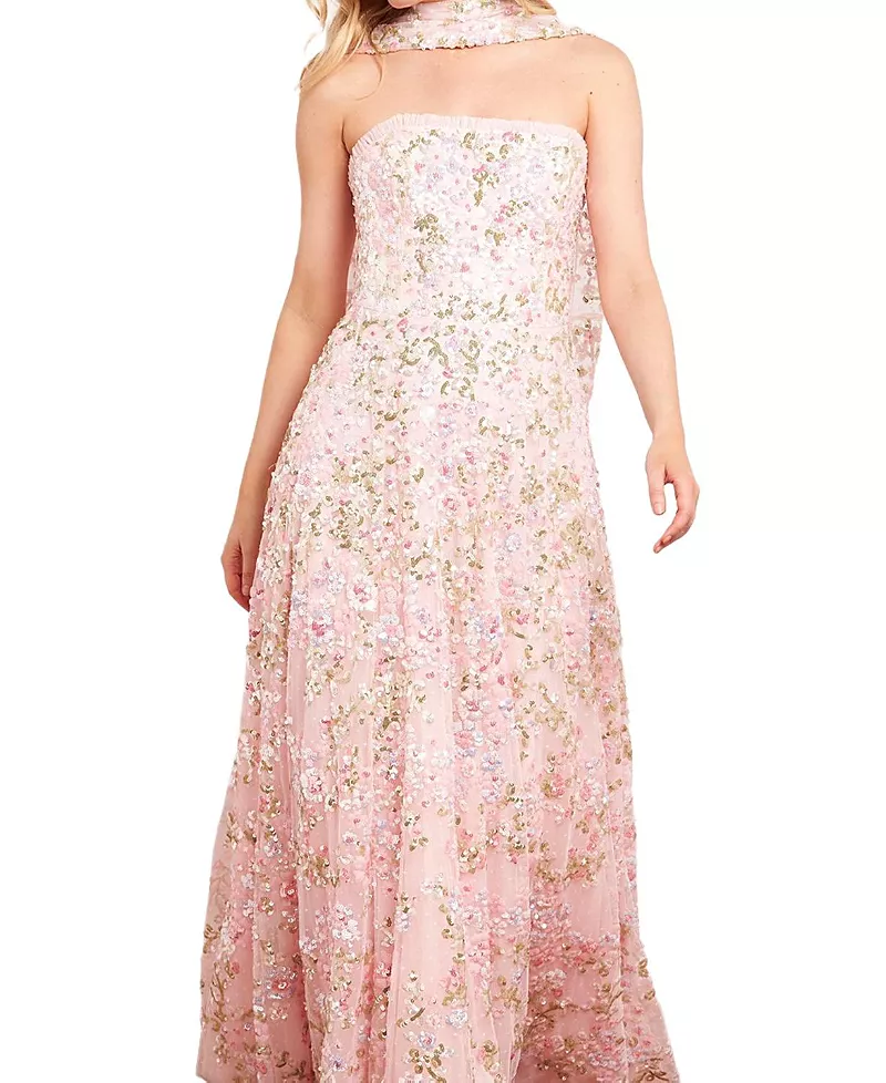 Needle & Thread Dream Garland Strapless Gown