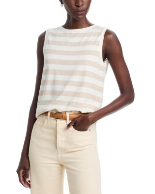 Soft Touch Stripe Sleeveless Tank Top 