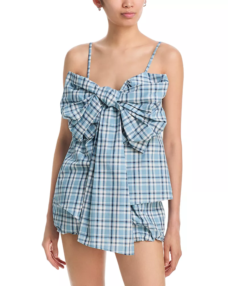 Acne Studios Plaid Bow Top