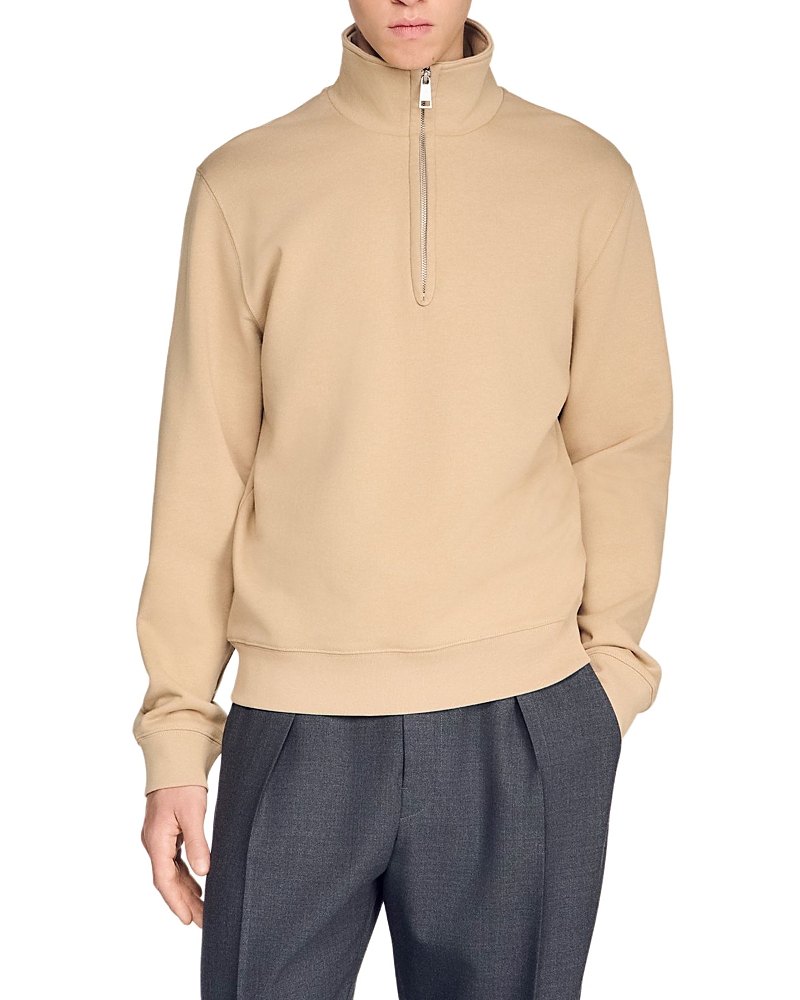 Sandro Cotton Half-Zip Sweater