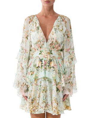 Silk Ruffled Short Dress