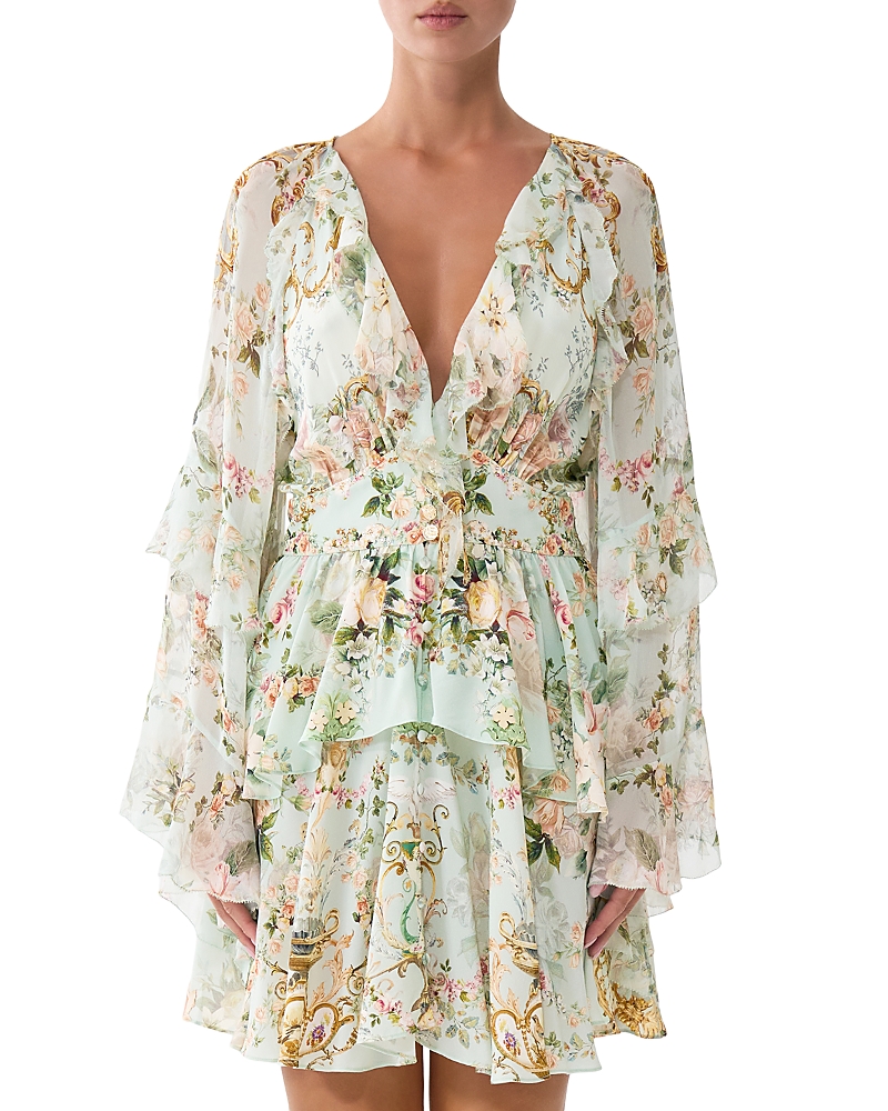 Camilla Silk Ruffled Short Dress