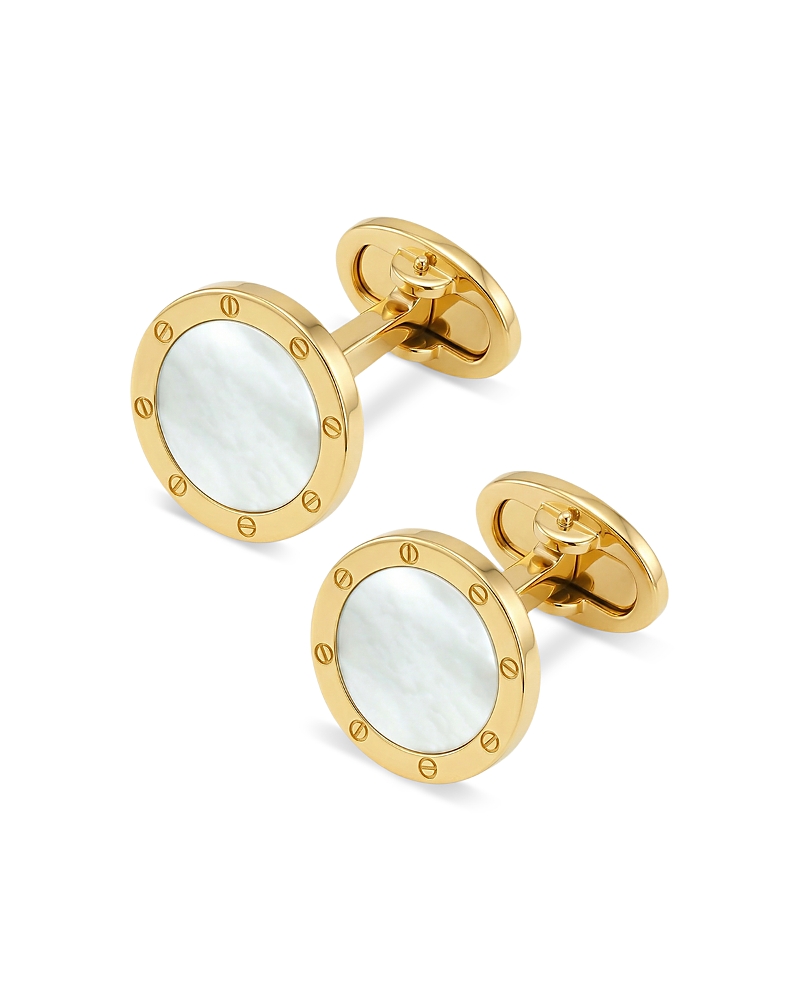 Jan Leslie 18K Gold Vermeil Rivet Mother-of-Pearl Cufflinks