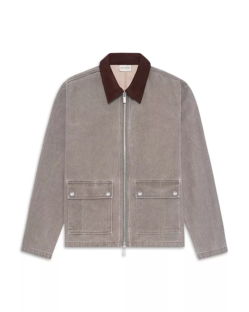 Drole De Monsieur Washed Zip Denim Jacket