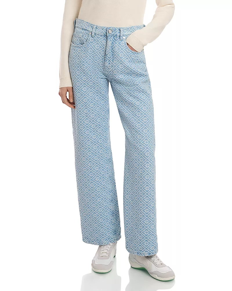 Casablanca Monogram Baggy Jeans in Denim