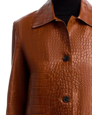 Emy Embossed Leather Jacket - thumbnail 6