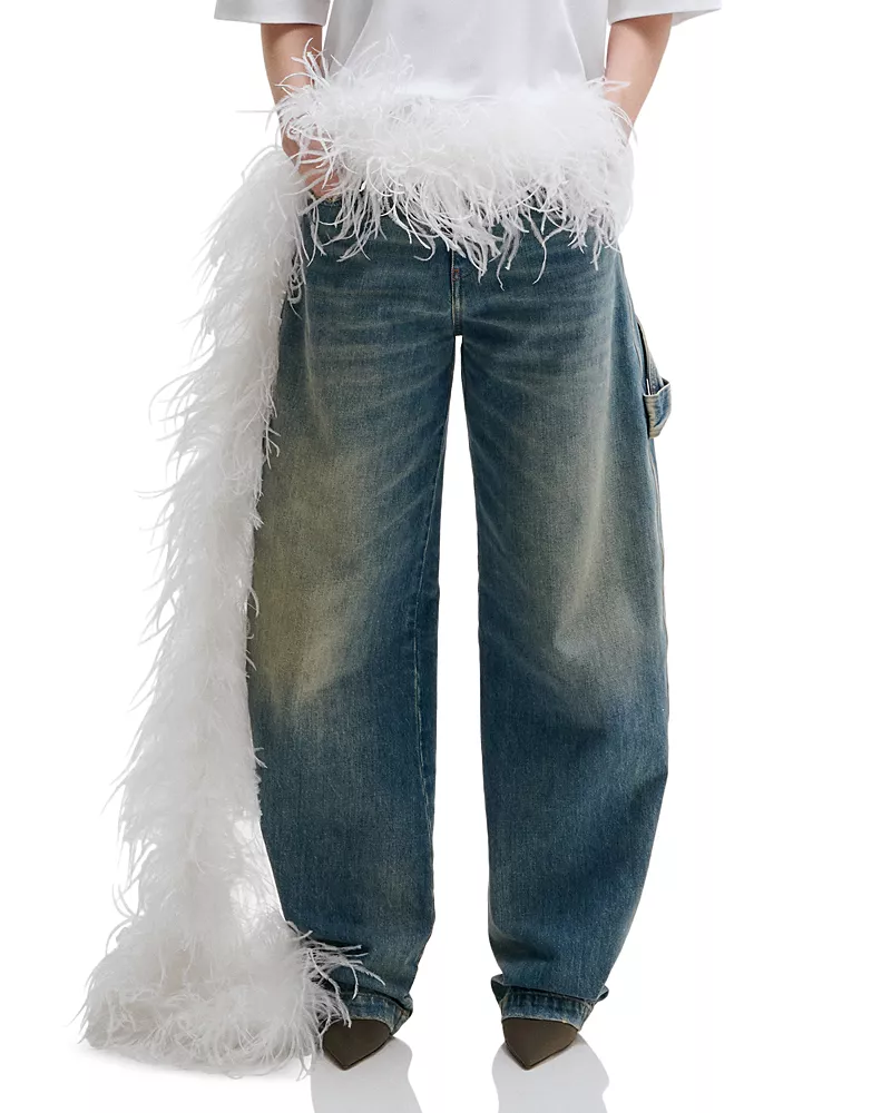 Darkpark Audrey Barrel Leg Carpenter Jeans in Sand Wash